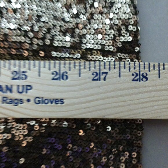 SUSAN GRAVER OCCASIONS Long Sleeve Scoop Neck Brown/Gold Umbre Sequins Tunic XL - Picture 8 of 8